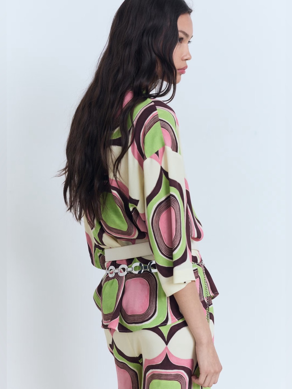 Mango Geometric print Co-ord set blouse + pants NWT - Picture 8 of 8